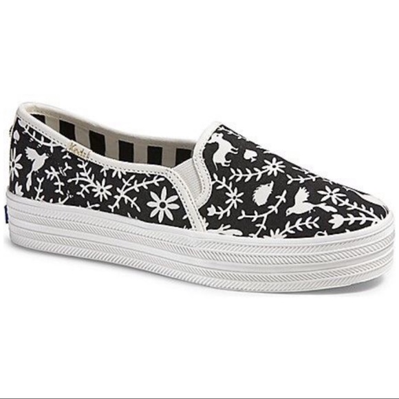 KEDS/KateSpade Triple Decker in White /Black Otomi - Picture 2 of 8